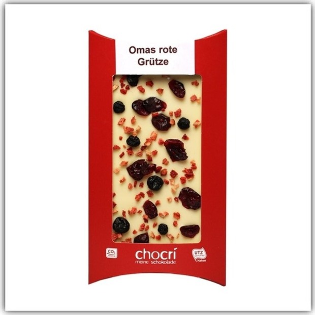 Schokoladentafel „Omas Rote Grütze“